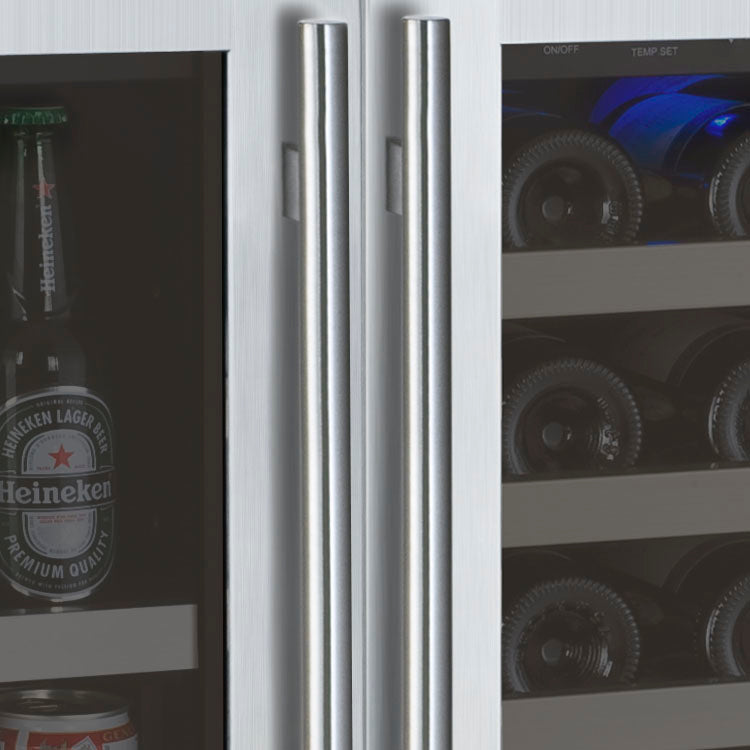 Allavino 30" Wide FlexCount II Tru-Vino 30 Bottle 88 Can Dual Zone Stainless Steel Wine Refrigerator / Beverage Center