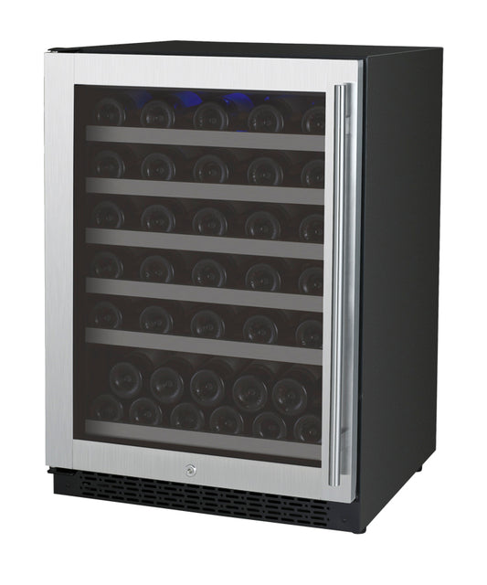 Allavino 24" Wide FlexCount II Tru-Vino 56 Bottle Single/Dual Zone Stainless Steel Wine Refrigerator