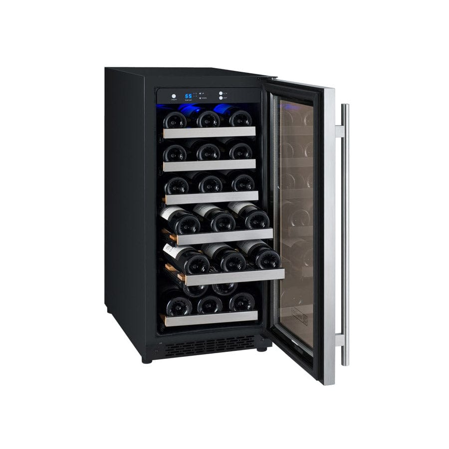 Allavino 15" Wide FlexCount II Tru-Vino 30 Bottle Single Zone Stainless Steel Wine Refrigerator