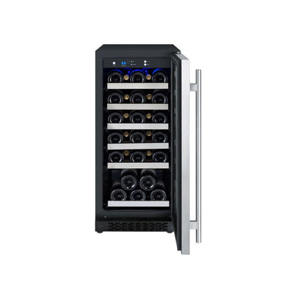 Allavino 15" Wide FlexCount II Tru-Vino 30 Bottle Single Zone Stainless Steel Wine Refrigerator